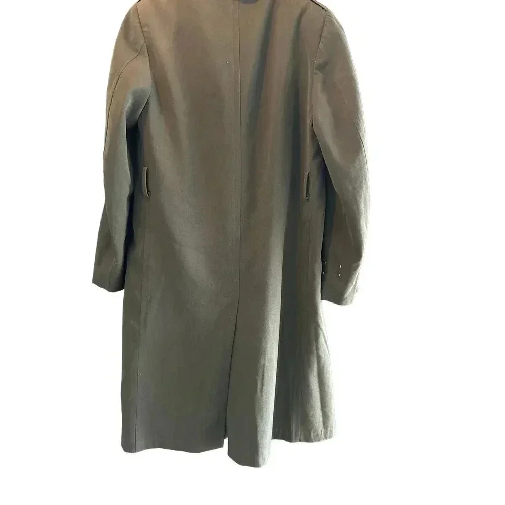 Vintage OVERCOAT MENS WOOL GABARDINE AG-44, WITH /REMOVABLE LINER Size 34L